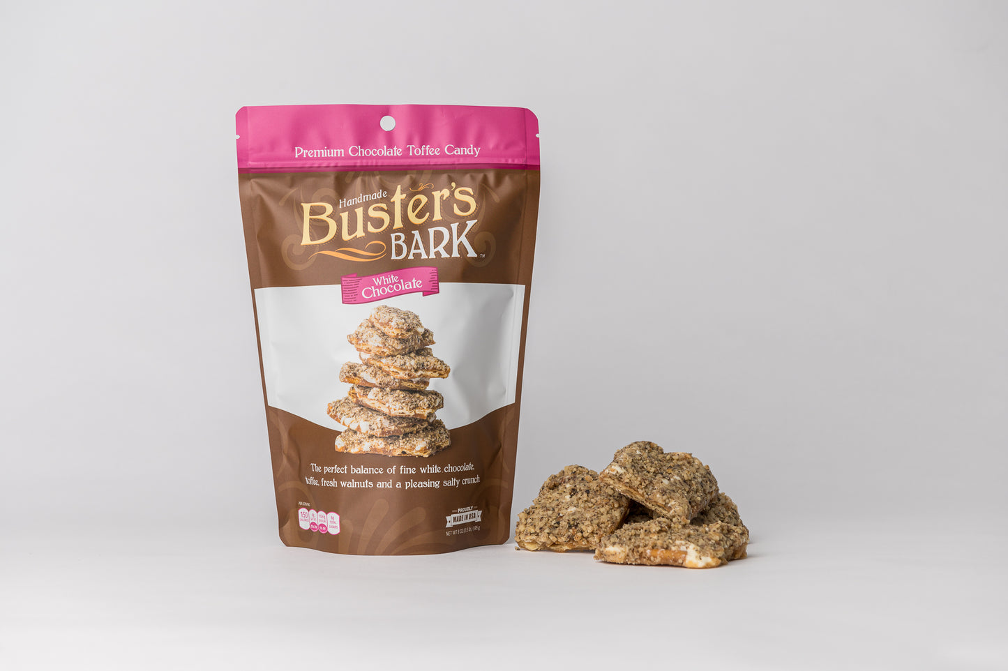 Buster’s Bark - White Chocolate Handmade Premium Chocolate Toffee Candy